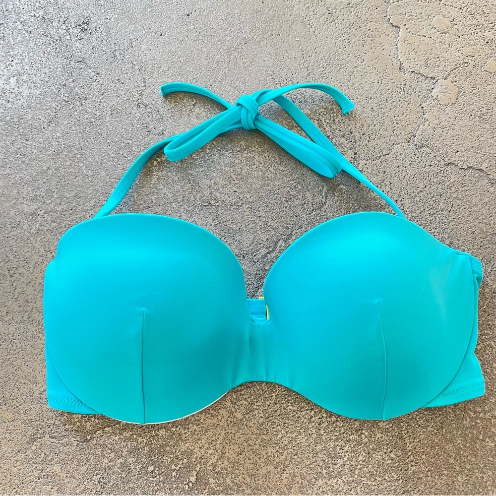 Victoria's Secret Aqua Padded Bikini Top 34DD